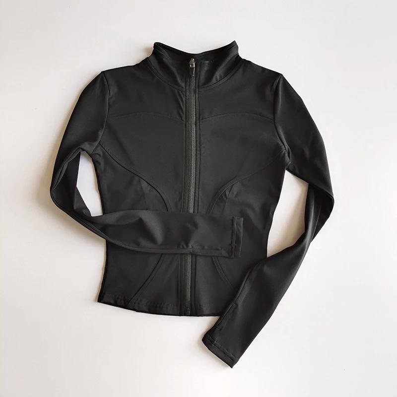 Veste de sport à manches longues pour femme, vêtements de yoga minces, cardigan zippé à séchage rapi
