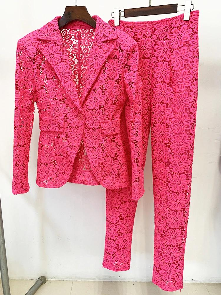 HIGH STREET Nouveauté 2026 Ensemble de costume de mode de défilé de créateur pour femme, Blazer en d