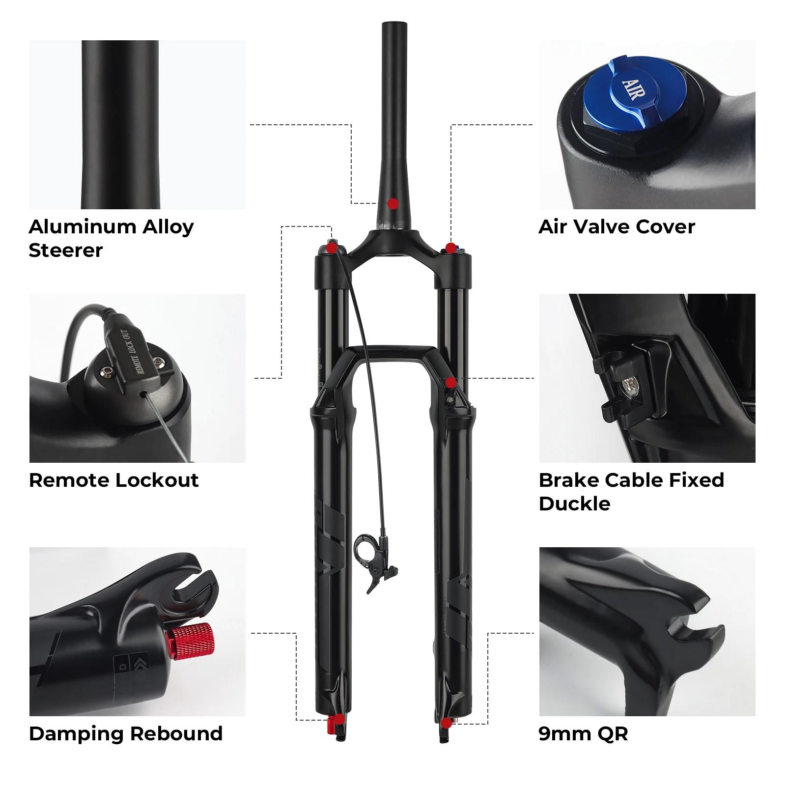 BOLANY 27.5 29er fourche à Air de Suspension de vélo 9x100mm QR vtt fourche de choc avant de vélo re