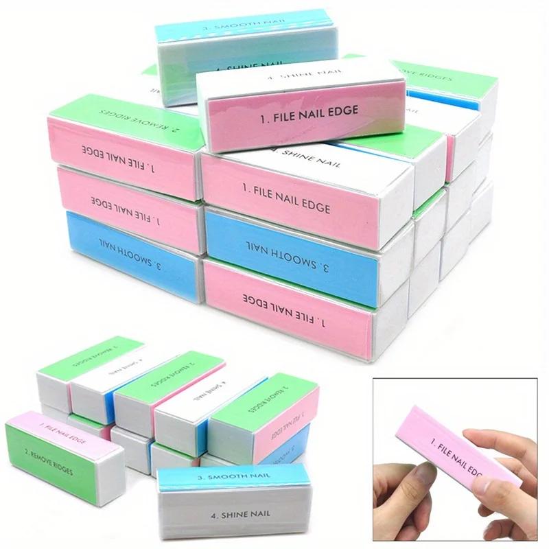 1/3/5 pièces/ensemble bloc tampon à ongles 4 voies bloc de polissage coloré brillant polisseuse lime