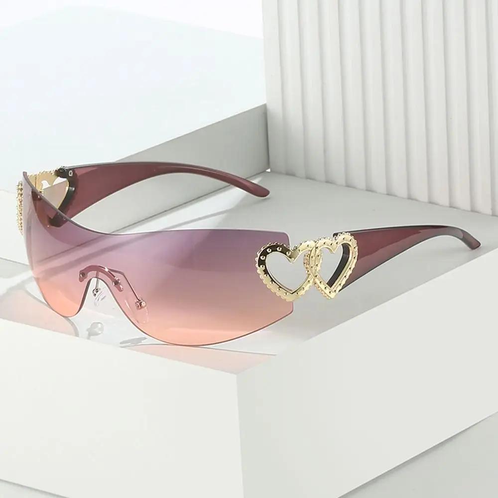 Lunettes de soleil de styliste pour femmes, verres de luxe, tendance, y2k, rose ombré, 2000, 2023