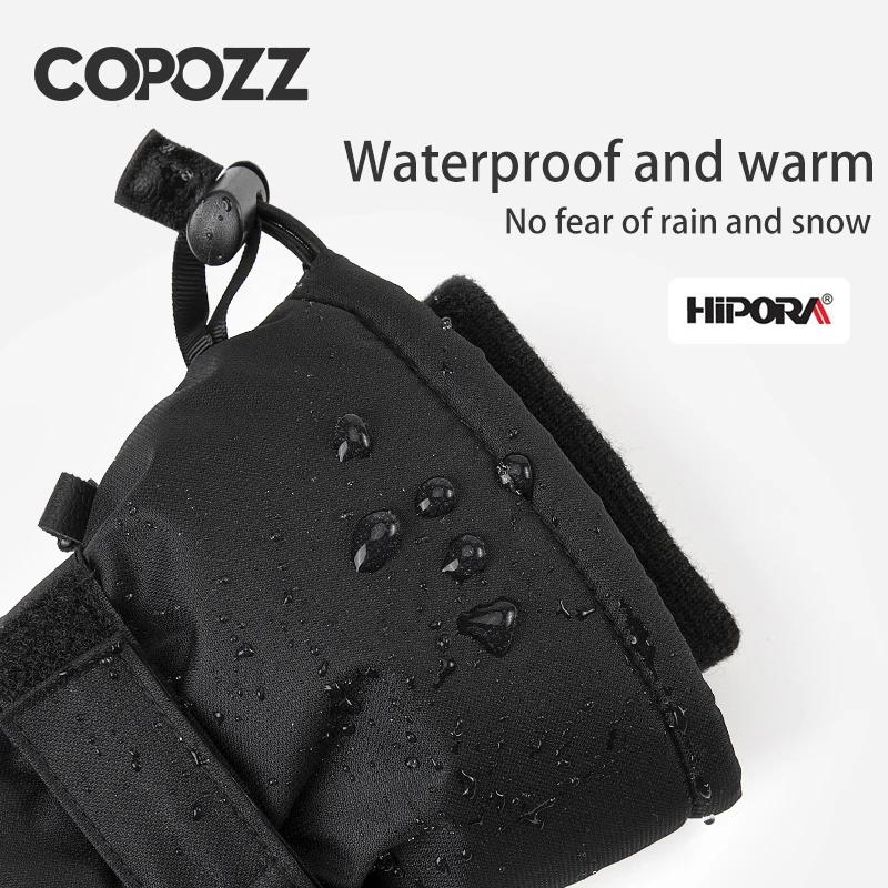 COPOZZ-Gants de ski chauds et imperméables pour homme et femme, moufles épaisses, thermiques, de mot