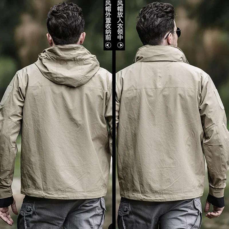 Veste tactique imperméable à coque souple pour hommes, manteau coupe-vent chaud en polaire pour l'au