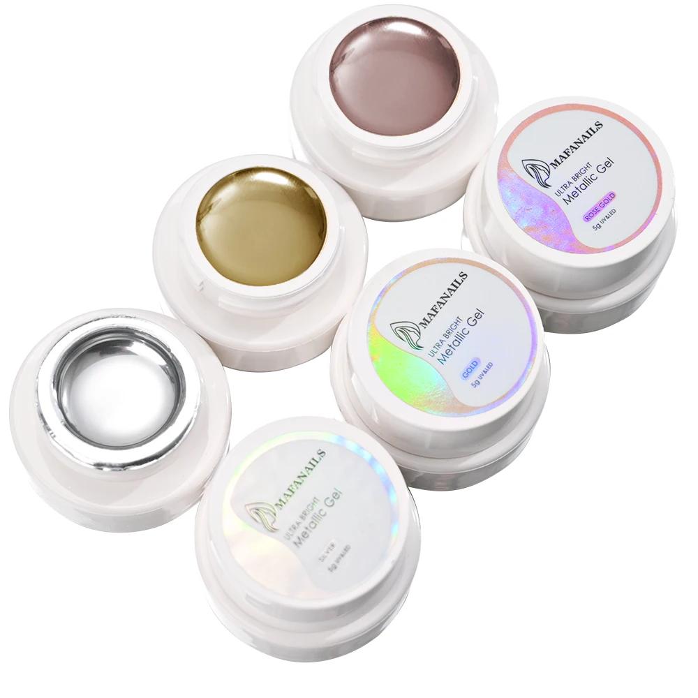 5/7/8/10ml Gel métallique or effet miroir Gel vernis à ongles ligne de conception française fleur de