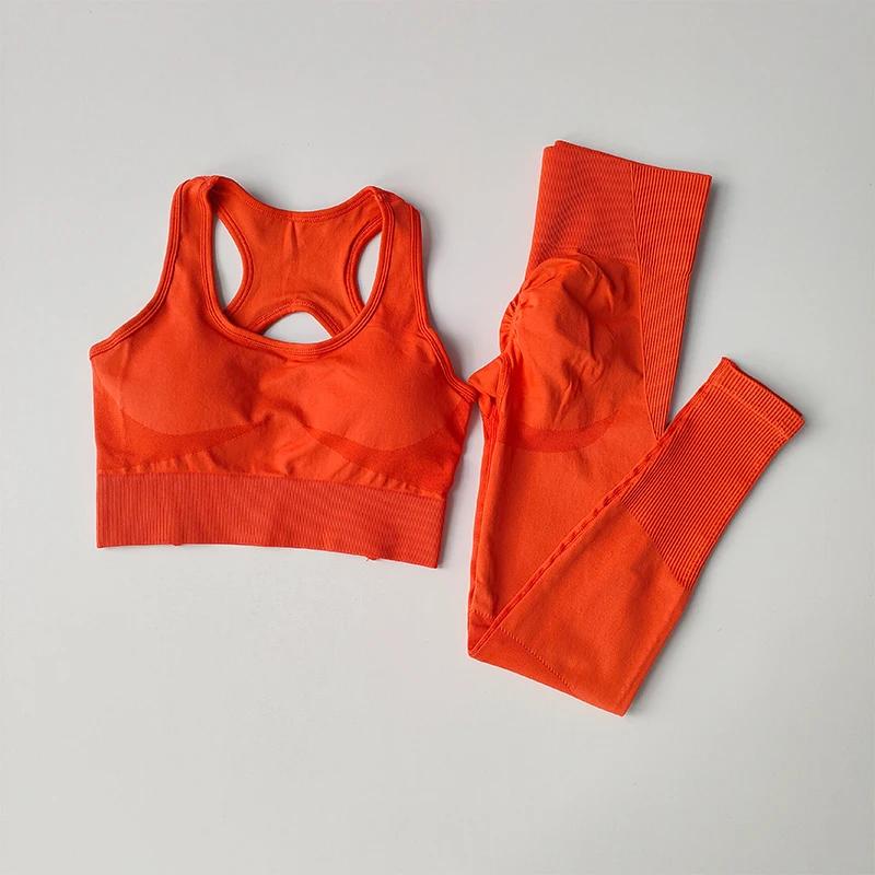 Ensemble sport femme 2 pièces débardeur leggings yoga fitness course résistant aux chocs