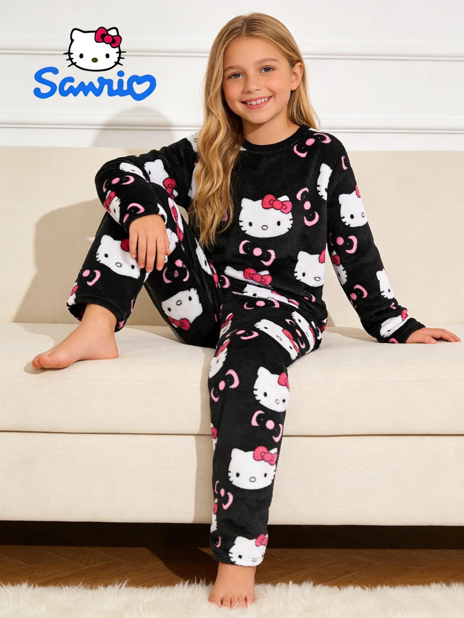 Ensemble de vêtements de nuit et de pantalons Sanrio pour filles, pour l'automne et l'hiver, pantalo
