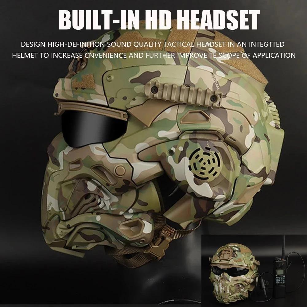 Casque tactique d'assaut W-Ronin et masque tactique, conception modulaire, casque intégré, ventilate