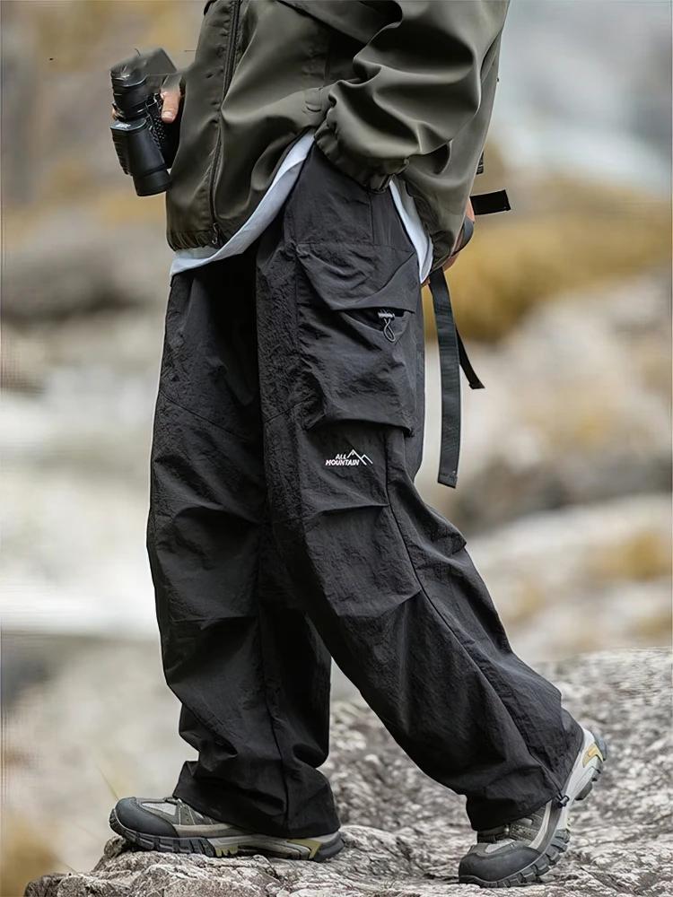 Pantalon cargo ample pour homme, printemps-été, imperméable, décontracté, sport, jogging, parachute,