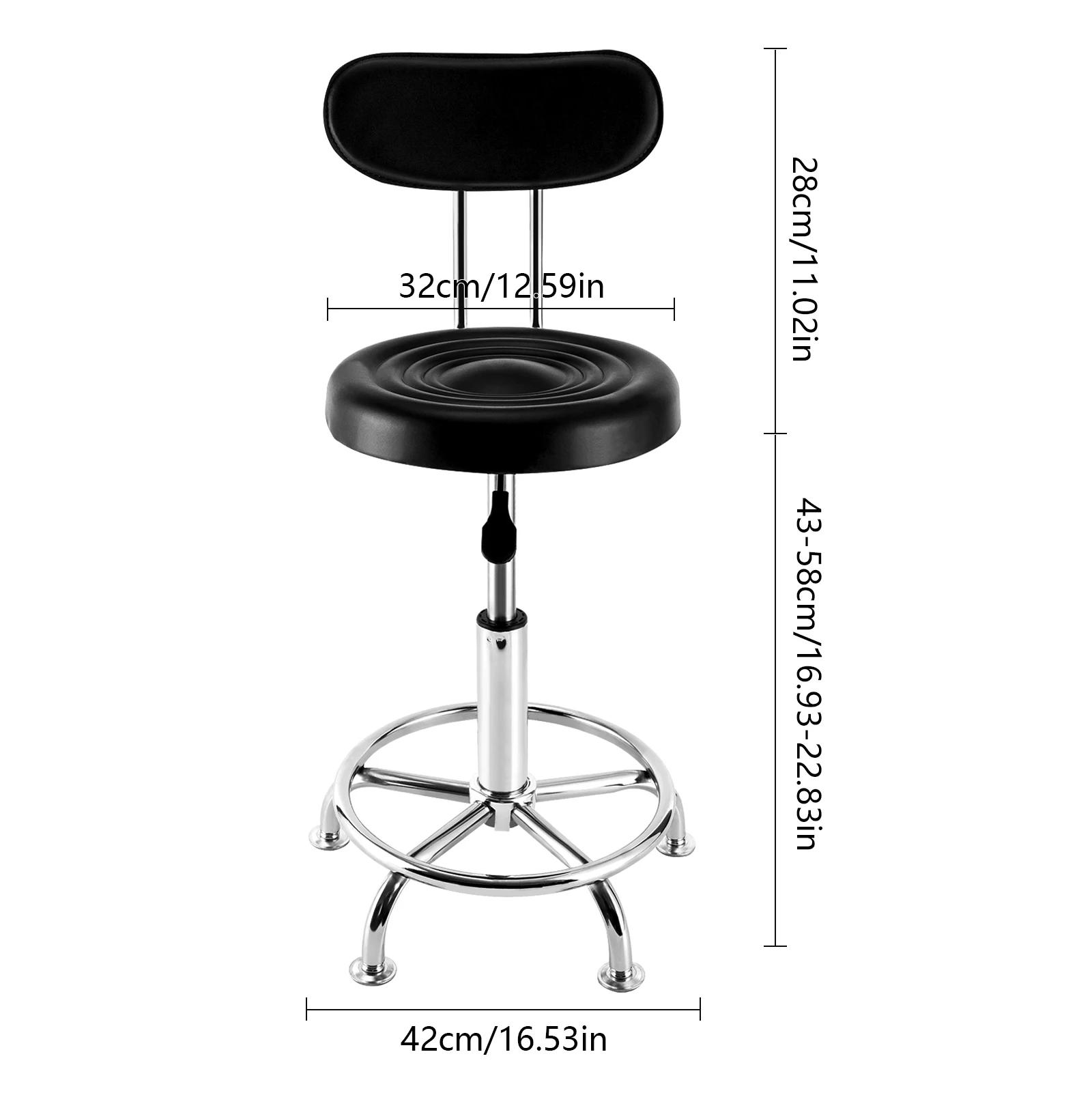 Banc rond réglable pour atelier, chaise hydraulique, bar, garage, recommandé, dossier et repose-pied
