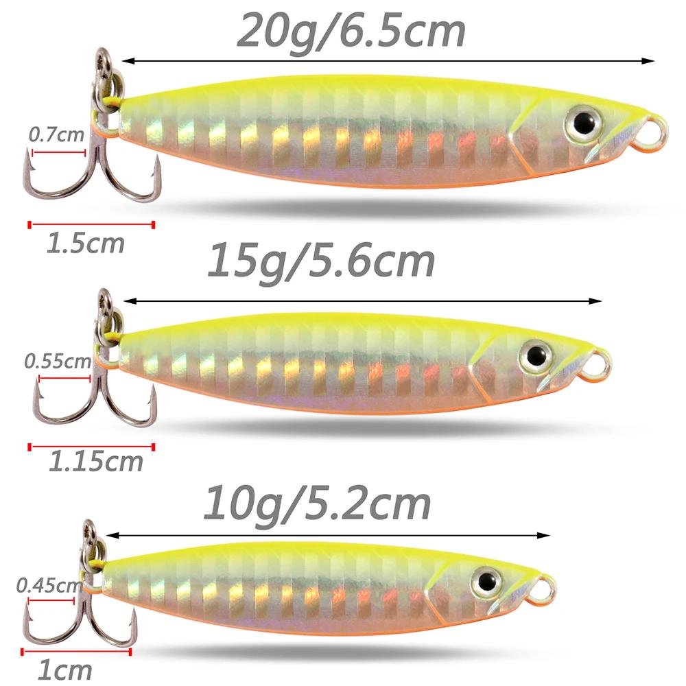 Leurre de pêche en métal 10g 15g 20g Shore Cast Hook Swimbait cuillère gabarit appât artificiel couv