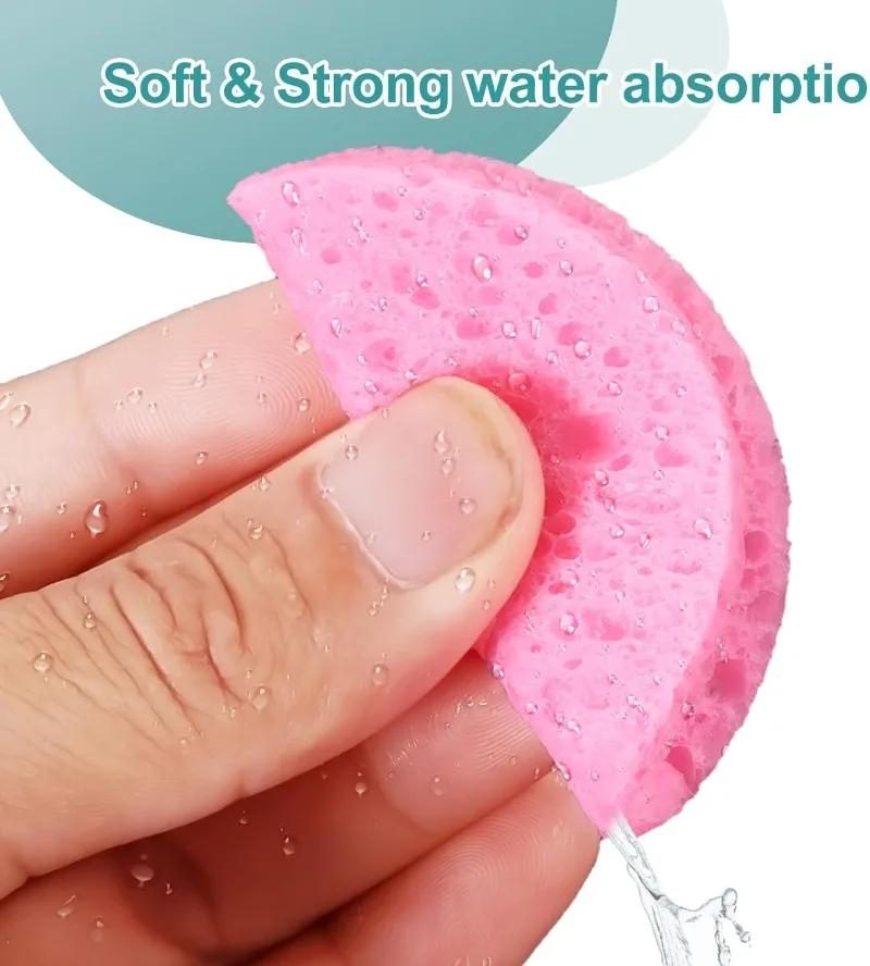 50-1000 pièces compresser visage lavage bouffée pâte de bois naturelle éponge visage lavage bouffée
