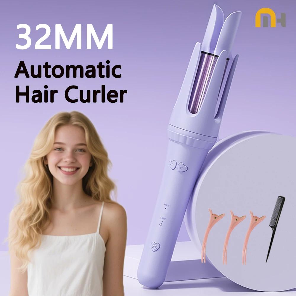 Fer à friser les cheveux 32mm bigoudi baguette professionnelle pinces bouclées en céramique électriq