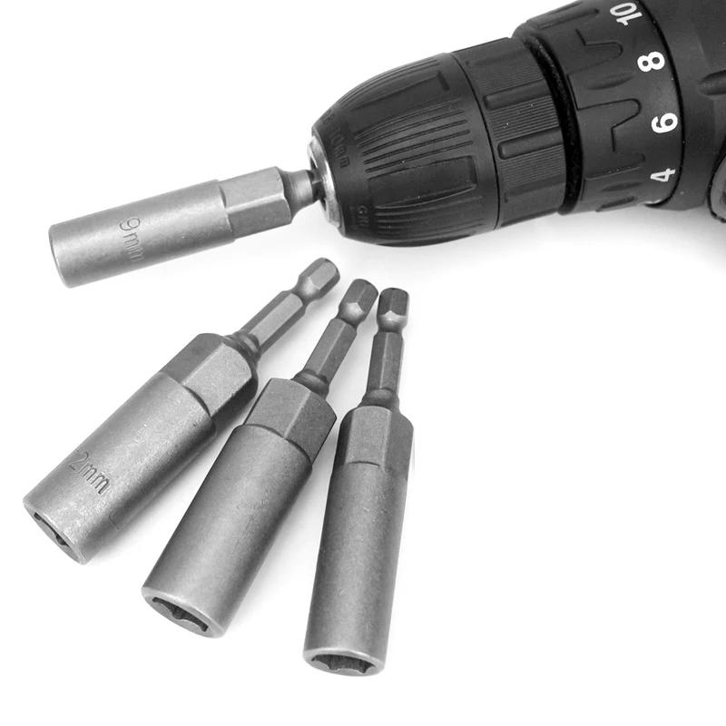 1 pièces 8 10 12 14 17 mm de longueur universel boulon écrou douilles jeu d'embouts clé électrique p