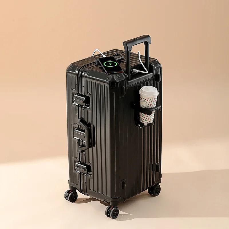 Ensemble de bagages durables de grande capacité pour hommes, valise avec chargeur USB, bagage à main