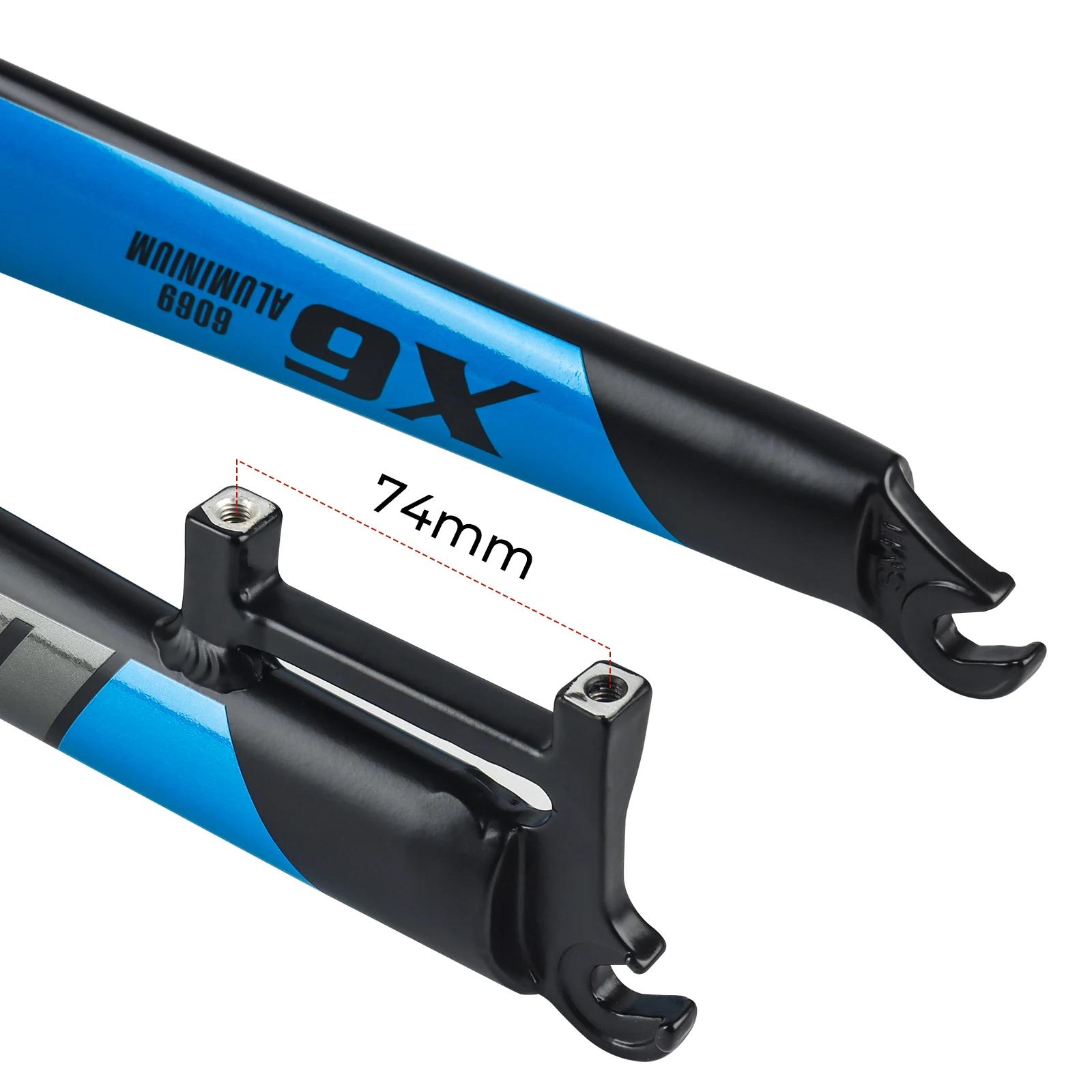 Bolany-Fourche rigide X6 256 en alliage d'aluminium pour VTT, tube droit de 26/27, 5/29 pouces, mont