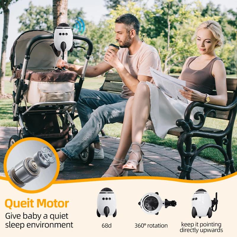 Dispositif de balancement automatique portable pour poussette, balancement mains libres avec fonctio