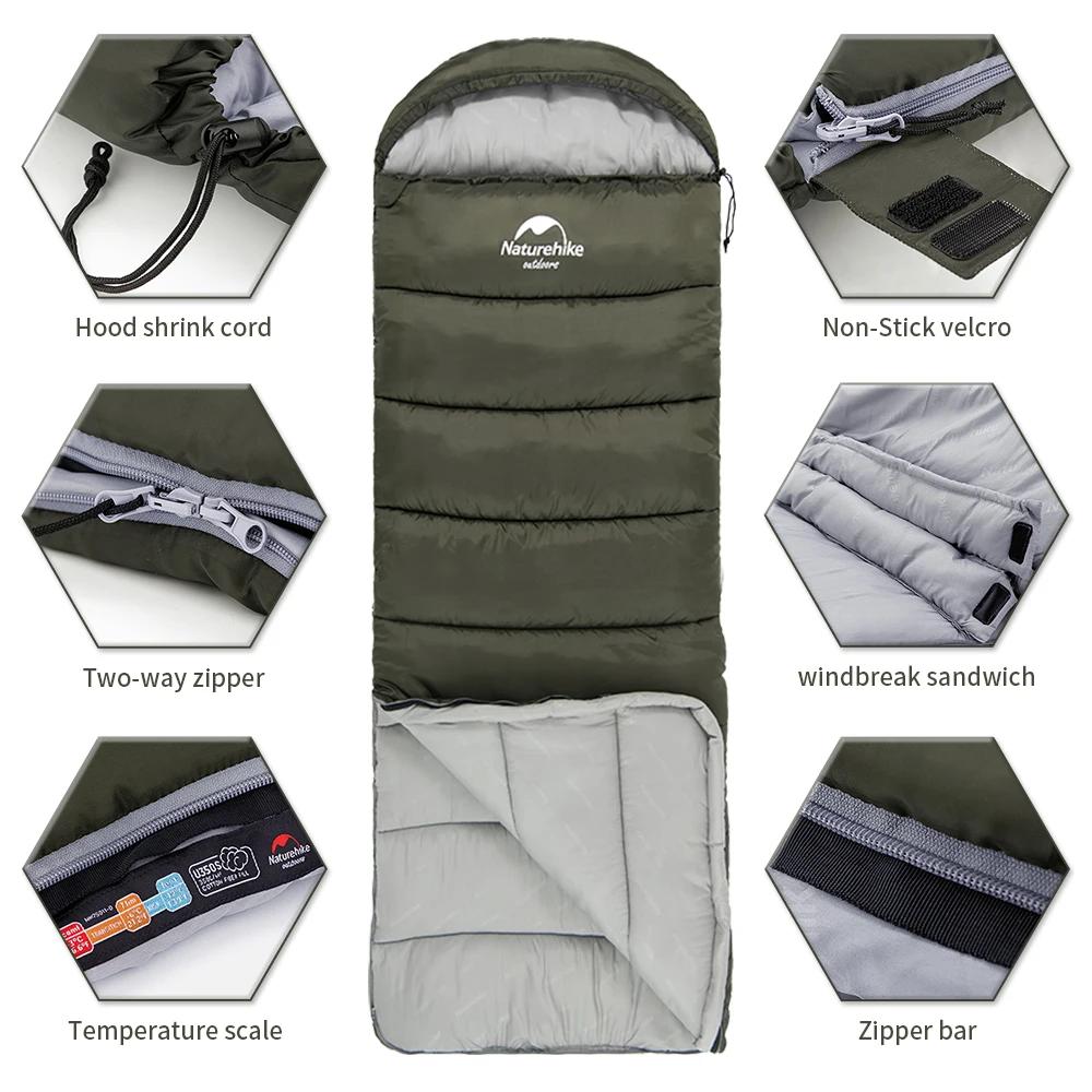 Natureifa-Sac de couchage ultraléger, enveloppe portable compacte, couette en coton, voyage en plein