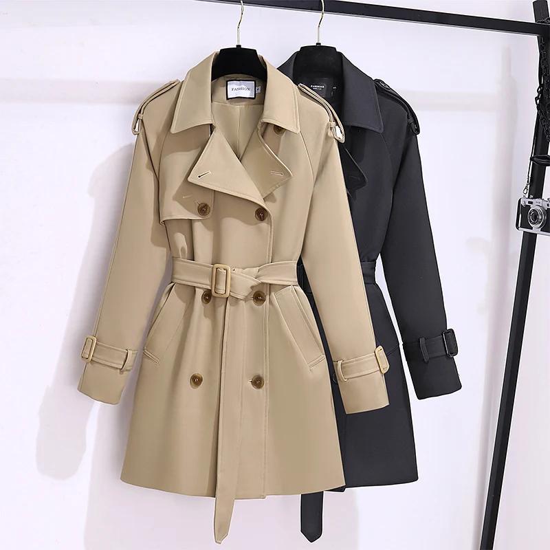 Coupe-vent de Style britannique pour femmes, Streetwear, Trench-coat à Double boutonnage, vestes kak