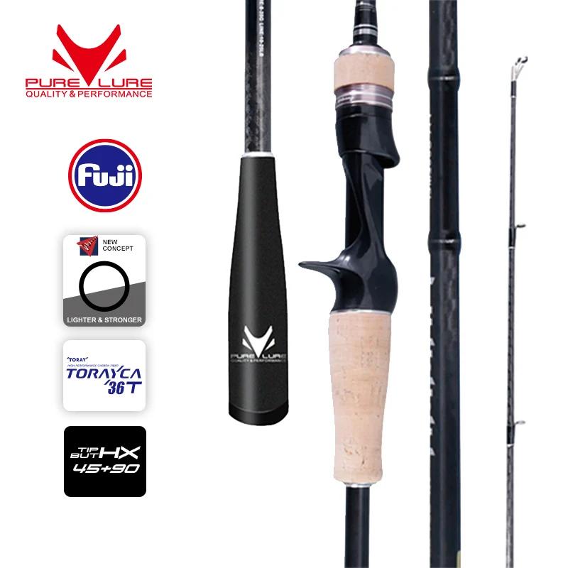 Canne à pêche Purelure Fiamma carbone universelle - Combo lancer longue distance avec poignée liège Fuji anneaux