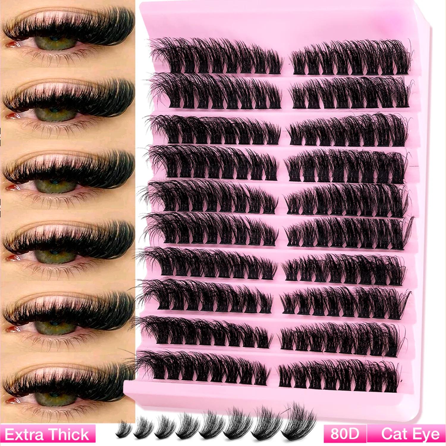 Cils individuels 8-16mm 160 pièces cils en grappe aspect naturel plateau mixte bricolage Extension d