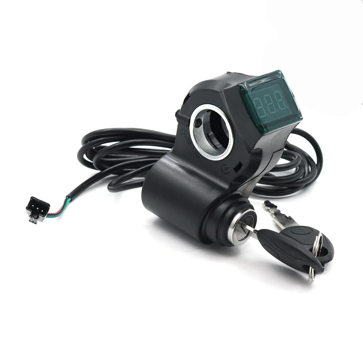 Voltmètre d'accélérateur au pouce pour vélo électrique, tension de batterie numérique, écran rouge,