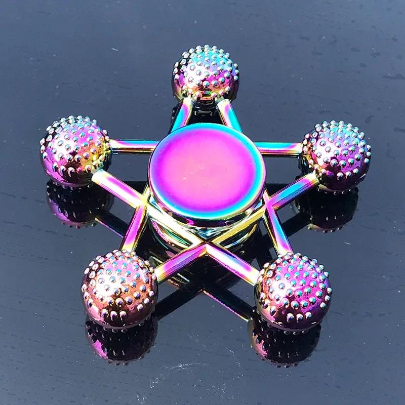 Spinner en métal arc-en-ciel Fidget Spinners à doigts colorés Spinners à main à grande vitesse Jouet