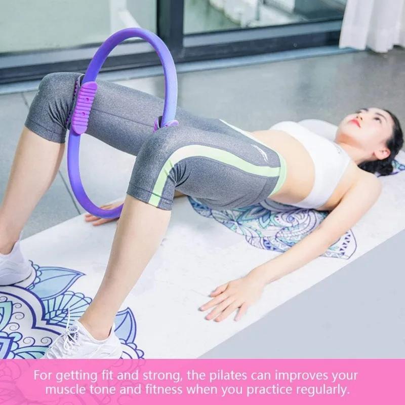 Anneau yoga Pilates cercle exercice antidérapant avec poignées pour entraînement musculaire cuisses et plancher pelvien