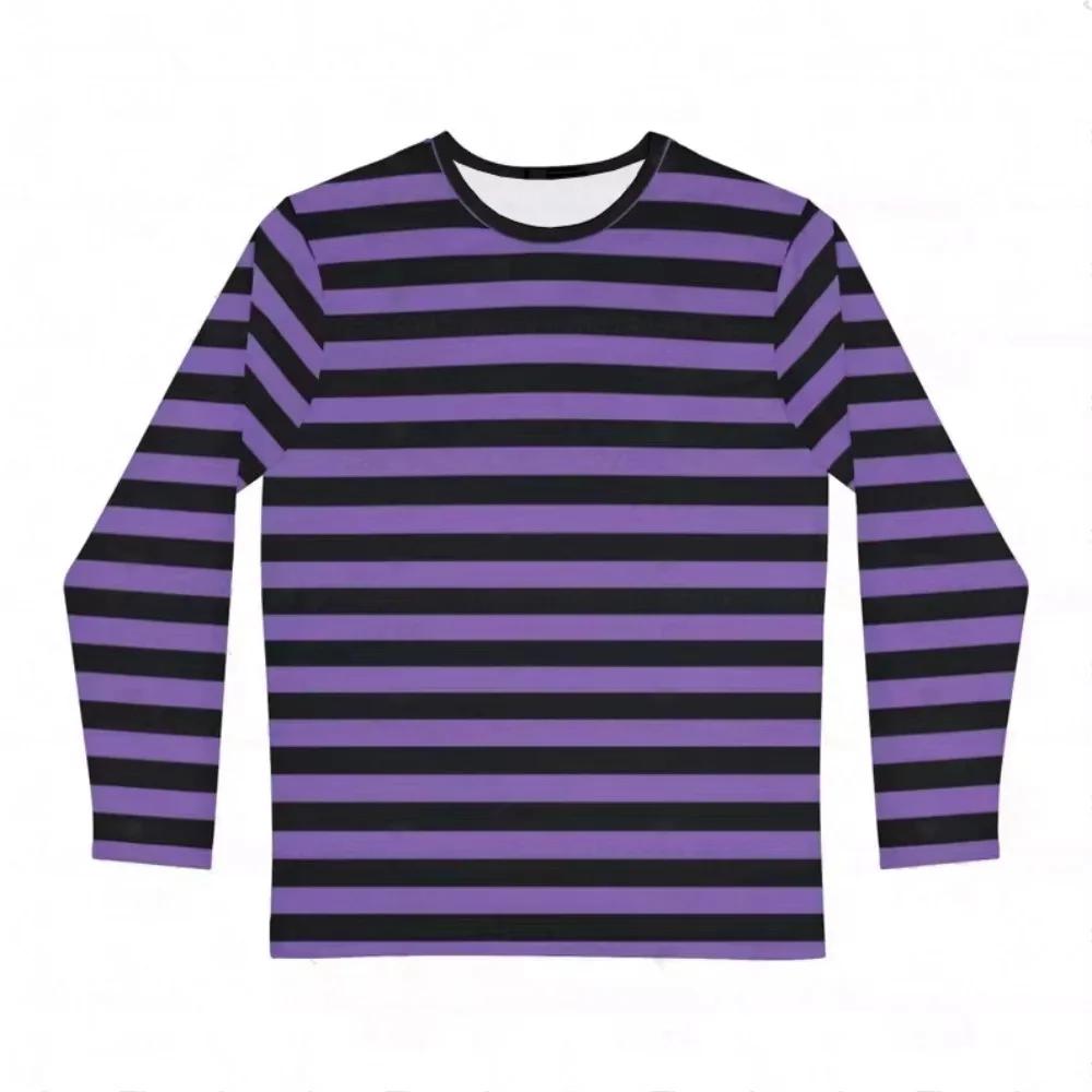 T-Shirt à manches longues pour filles, imprimé à rayures arc-en-ciel, décontracté, à col rond, vêtem
