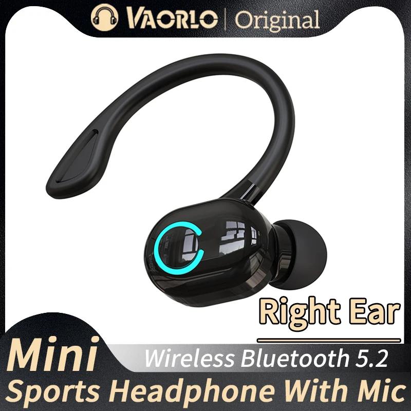 VAORLO-Écouteurs sans fil Bluetooth 5.2 avec micro, crochet d'oreille, casque de sport et de jeu, éc