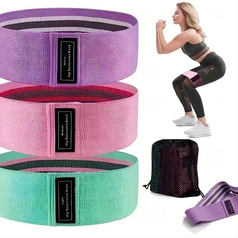 Bandes de Résistance en Tissu pour Hanches et Fessiers, Élastiques de Musculation pour Cuisses, Cerc