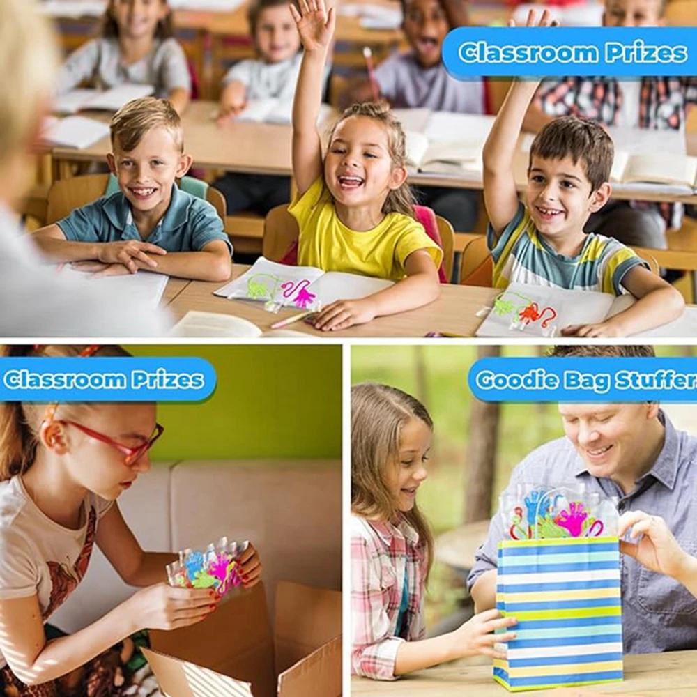 Mini mains collantes à paillettes pour enfants et adultes, 12 pièces, jouets sensoriels extensibles