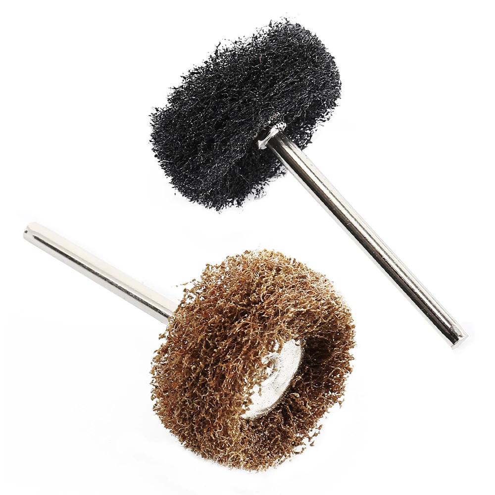 Mini perceuse brosse Abrasive en Nylon, roue de polissage, tête de ponçage, tige de 3mm, grain 180 à
