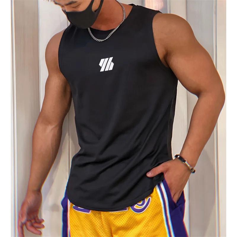 2025 plus récent été gilet de sport haute qualité maille chemise sans manches T-shirts hommes débard