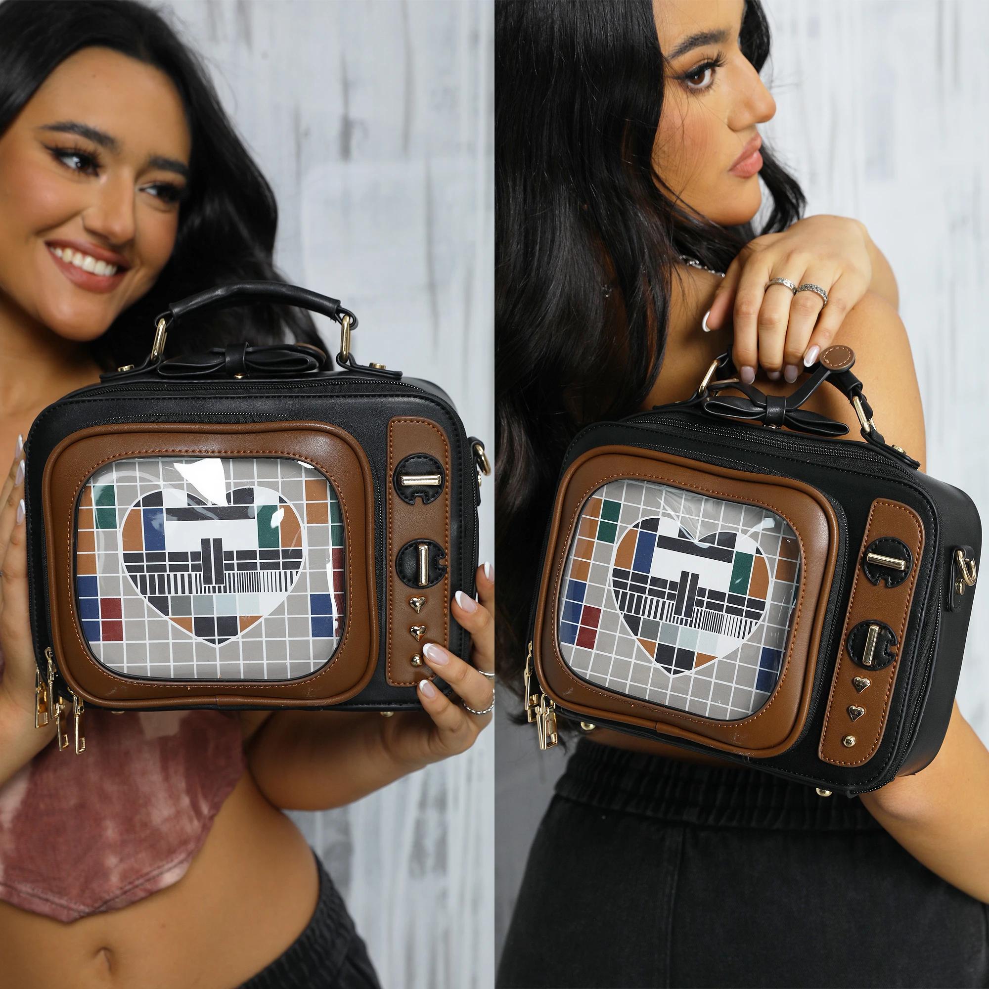 Nouveauté Tv forme Ita sac rétro télévision femmes sac à bandoulière Design Ita sac à dos avec Inser