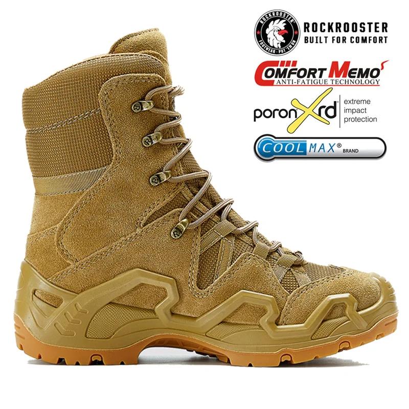 ROCKROOSTER-Chaussures de randonnée imperméables pour hommes, baskets en cuir de vache, bottes de ch