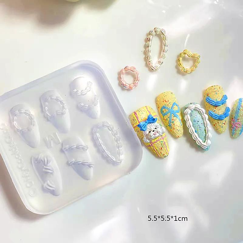 1pc crème glacée fraise crème Cookie sorcière 3D acrylique moule Nail Art décorations chat bricolage