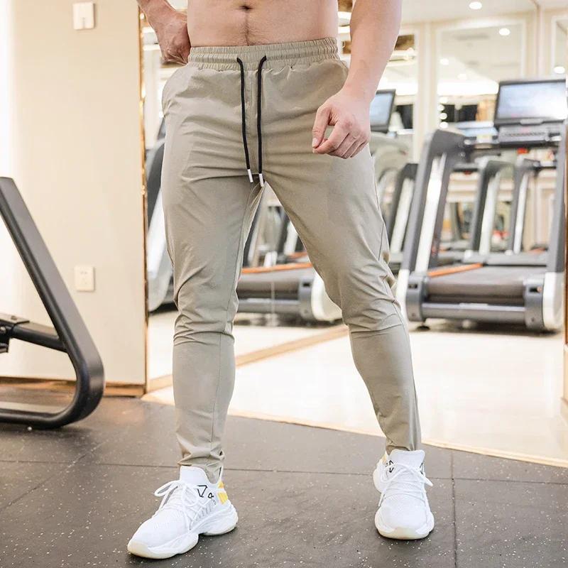 Ice inj- Pantalon de survêtement ultra-fin pour homme, pantalon de sport rafraîchissant, coupe sèche