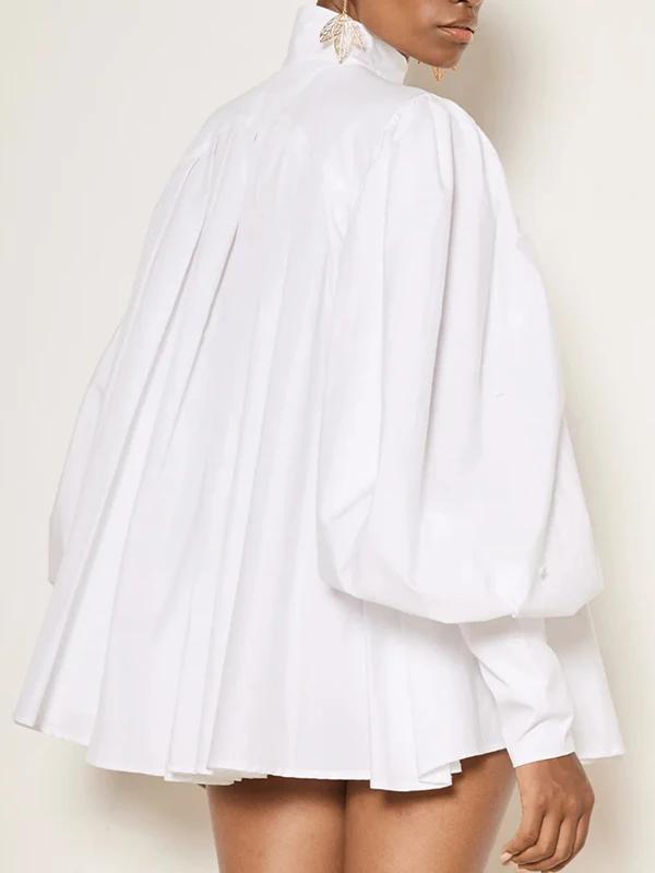 Modigirl 2025 coton haut pour femme et chemisiers été automne col haut décontracté surdimensionné ma
