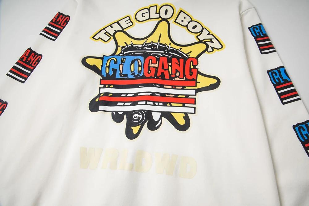 Glo Gang The Glory sweat à capuche imprimé lettre zippée complète hommes femmes 1:1 haute qualité su