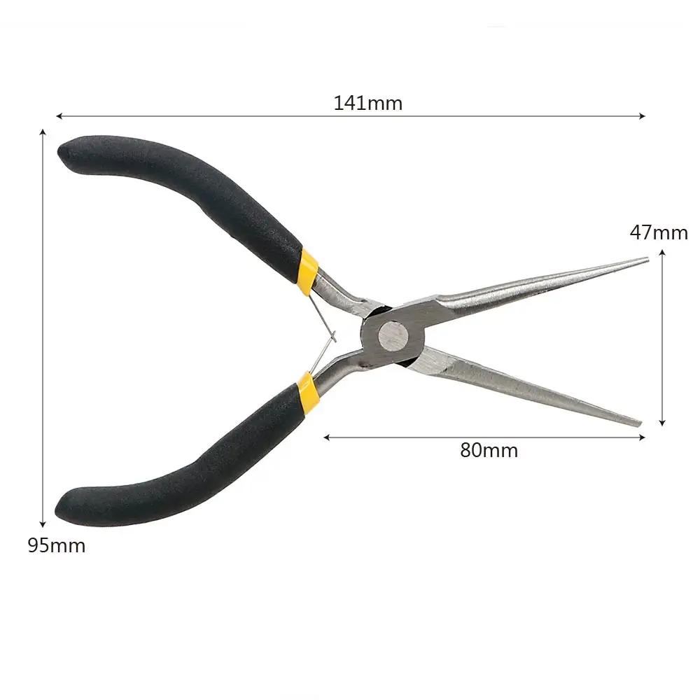 Pince à bec long 45 # Outils à main en acier, outils de réparation d'électricien, dénudage, coupe, s