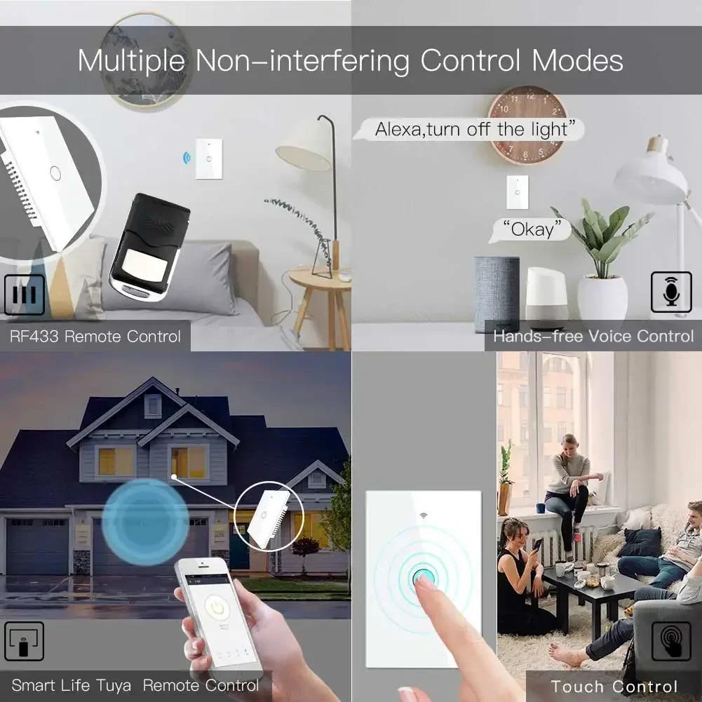 MOES-Joli d'éclairage intelligent WiFi, RF433, pas de fil d'al-melon, feu unique, vie intelligente,