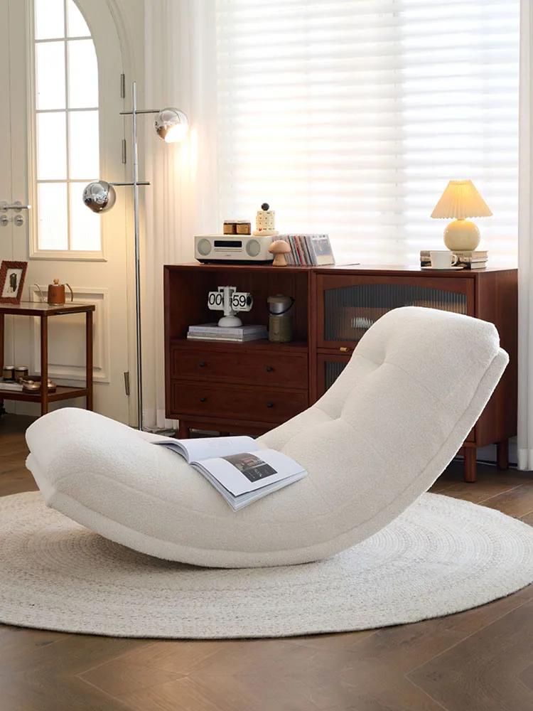 Canapé paresseux en laine d'agneau, meubles de maison, chaise de loisirs simple, chaise de yoga, cha