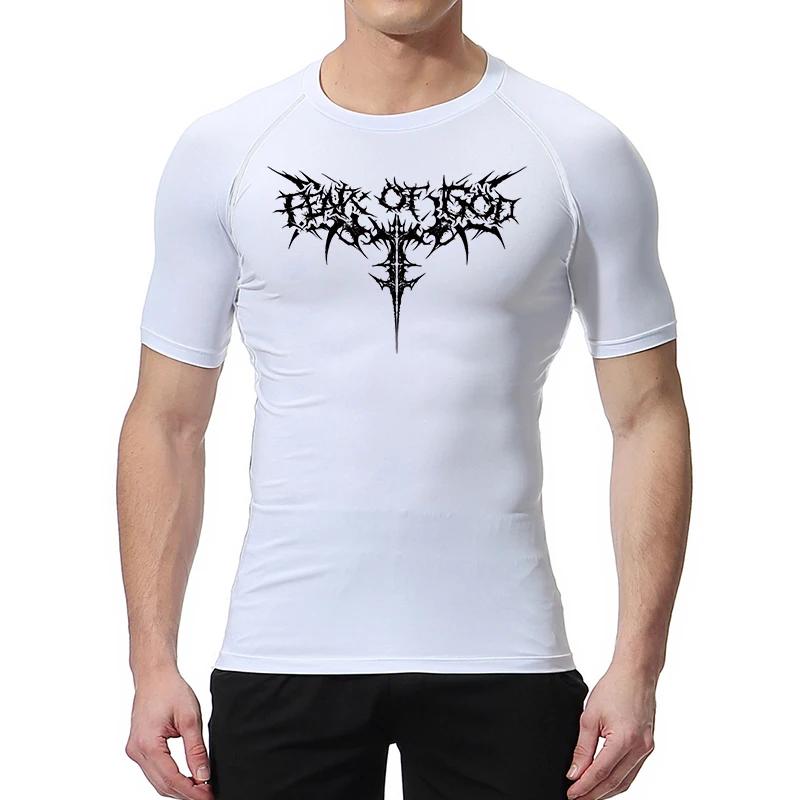 Chemises de Compression graphiques pour hommes, manches courtes, protection contre les éruptions cut