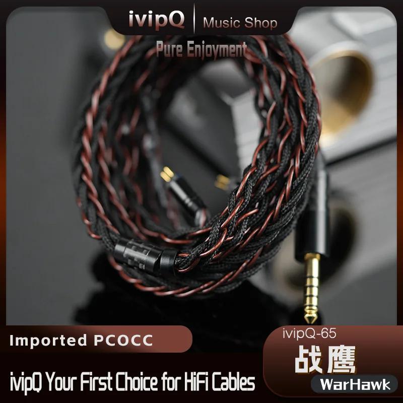 Câble pour écouteurs HiFi en cuivre PCOCC importé du japon, ivipQ-65 War Hawk, 3.5/4.4mm, 2 broches,