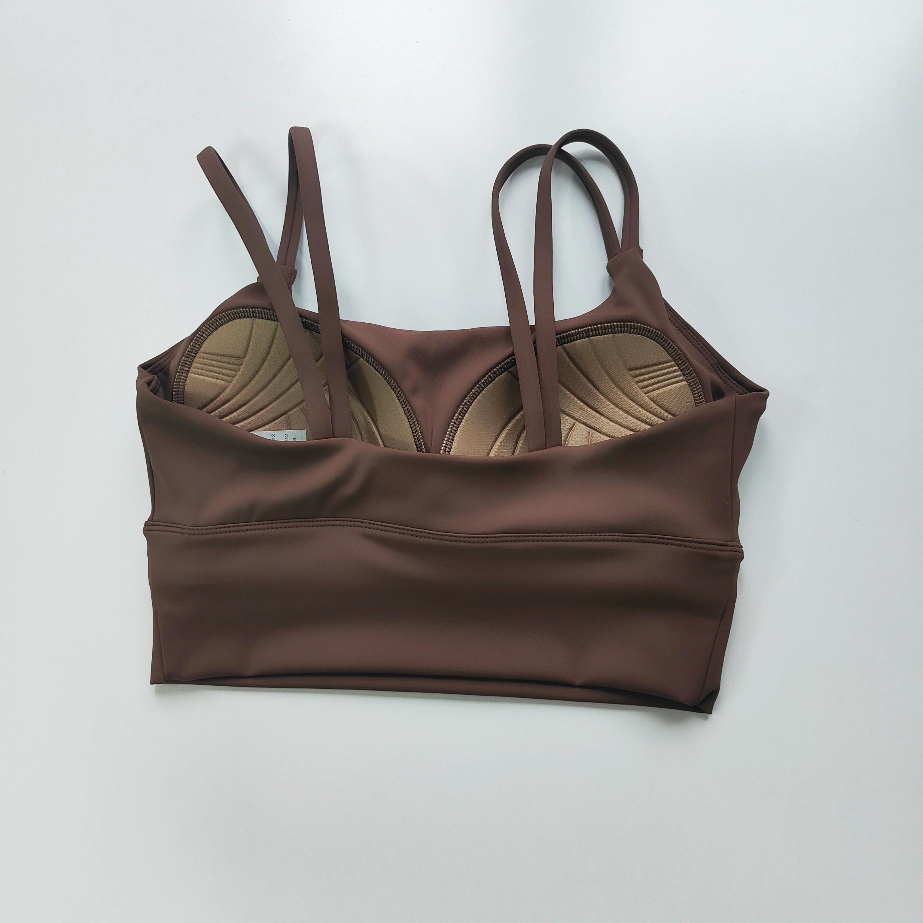 Soutien-gorge de sport sans couture pour femme, respirant, crop top de fitness, dos élégant, push-up