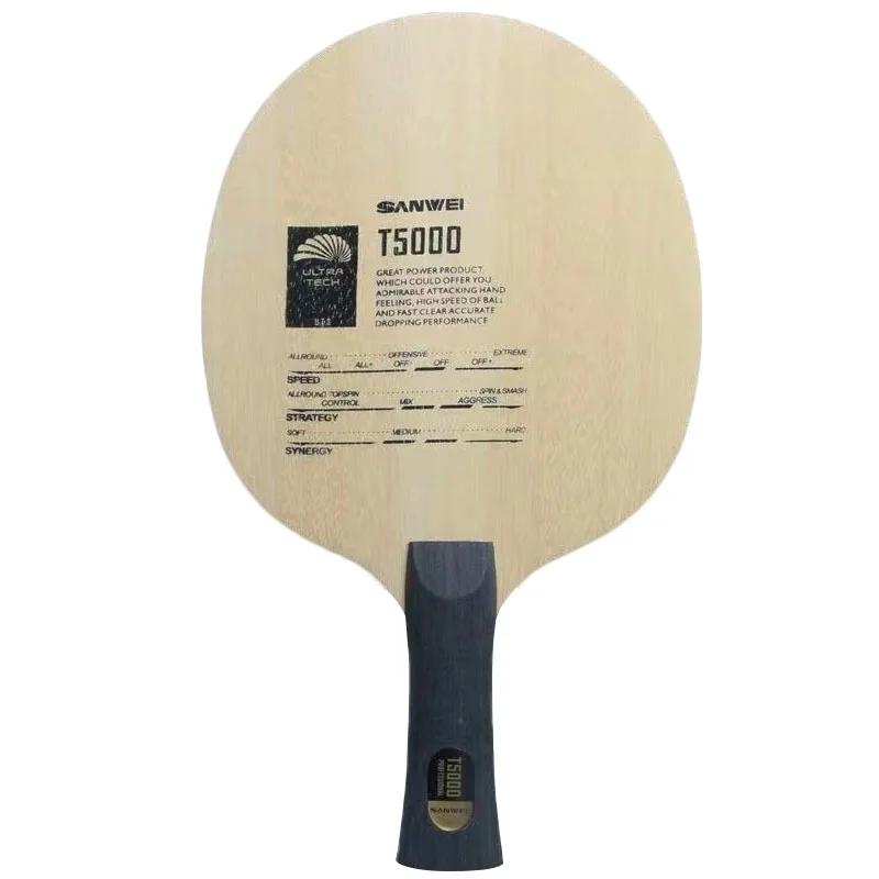 Sanwei – lame de Tennis de Table T5000 originale, 5 bois, 2 entrées en carbone, lame de Ping-Pong in