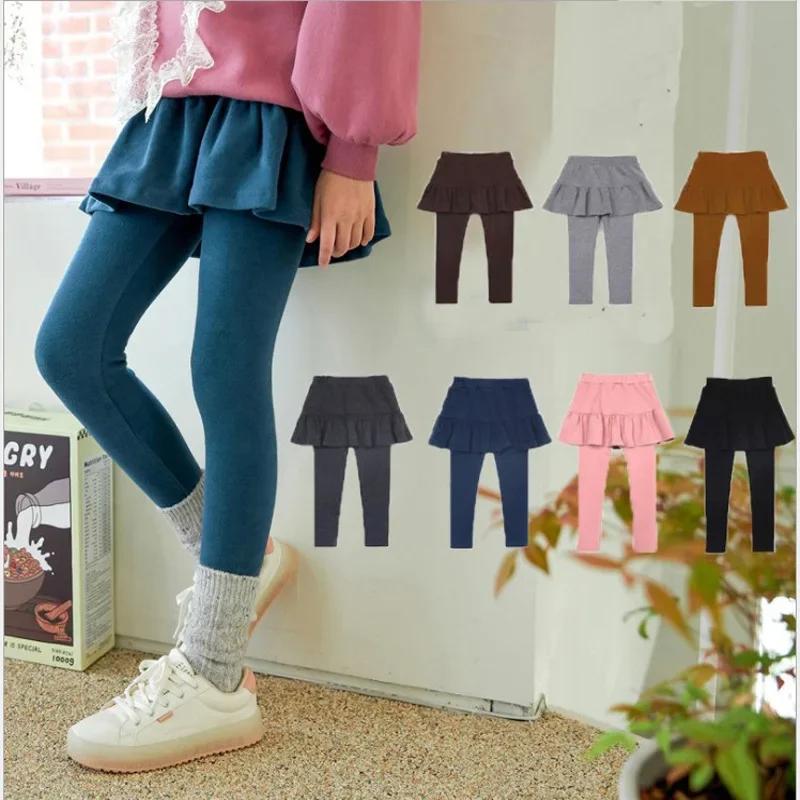 Printemps automne coton chaud fille Leggings jupe-pantalon gâteau jupe enfants leggings enfants fill
