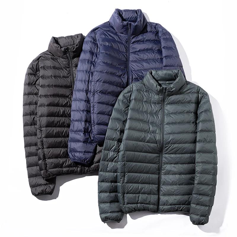 Doudoune légère à col montant pour homme, manteau chaud et à la mode, en duvet de canard blanc 90, a