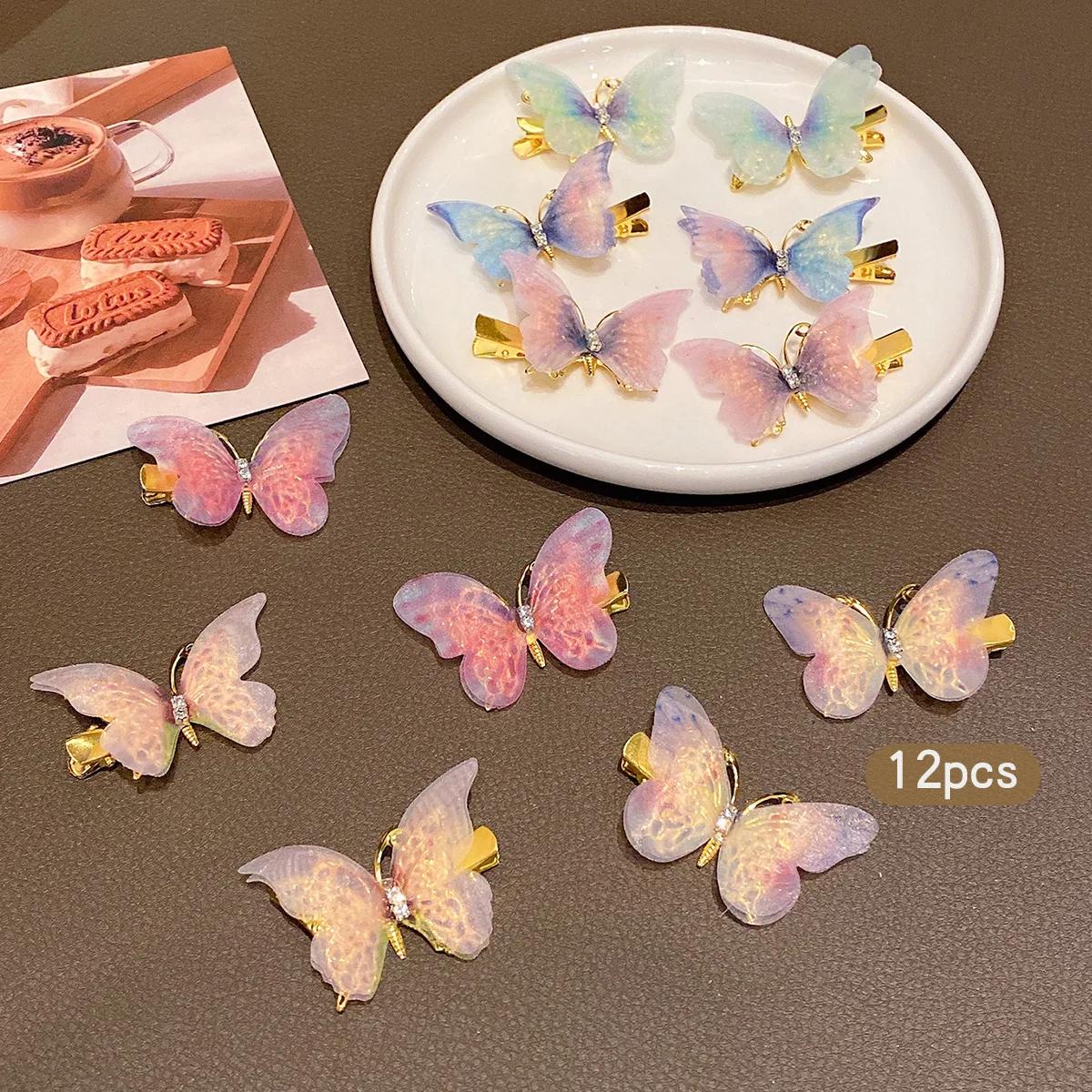 12 pinces à cheveux papillon vent doux pinces à cheveux mignonnes adaptées à un usage quotidien acce