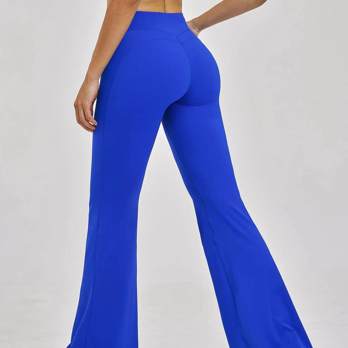 Pantalon de sport évasé taille haute pour femme Ningyu – Effet amincissant, idéal pour la course, le